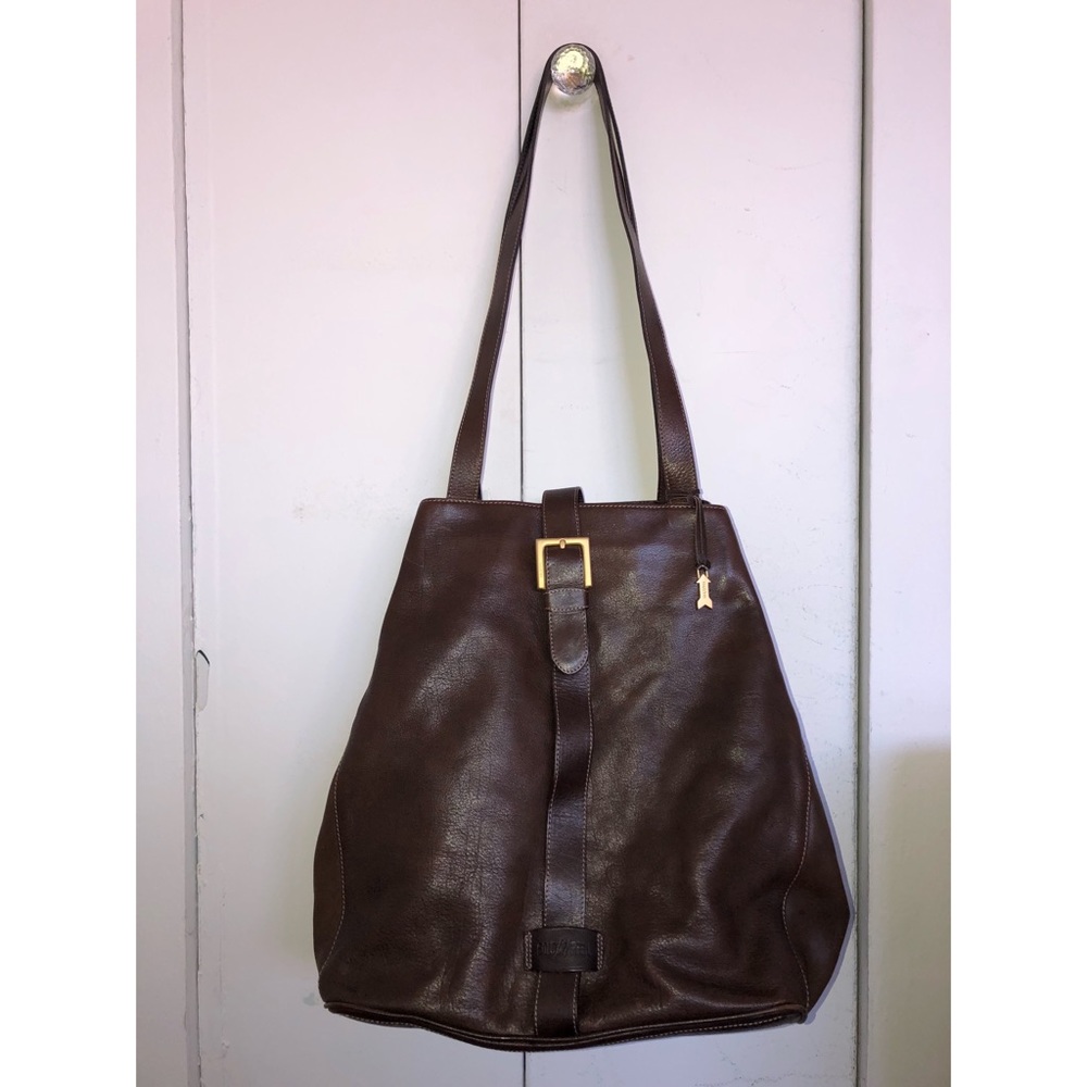 Vintage leather satchel/crossbody bag